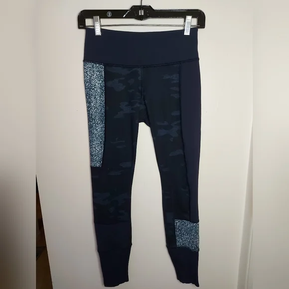 Lululemon Wunder Under Sashiko Patch Camo Inkwell Navy Blue Camo Leggings - Picture 10 of 11